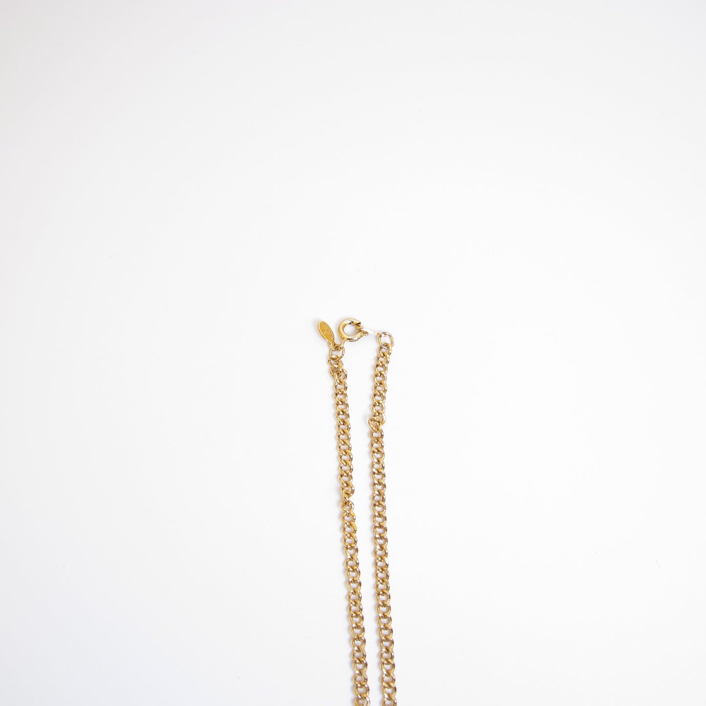 Givenchy Vintage G Logo in Rhombus and Rhinestone Golden Necklace