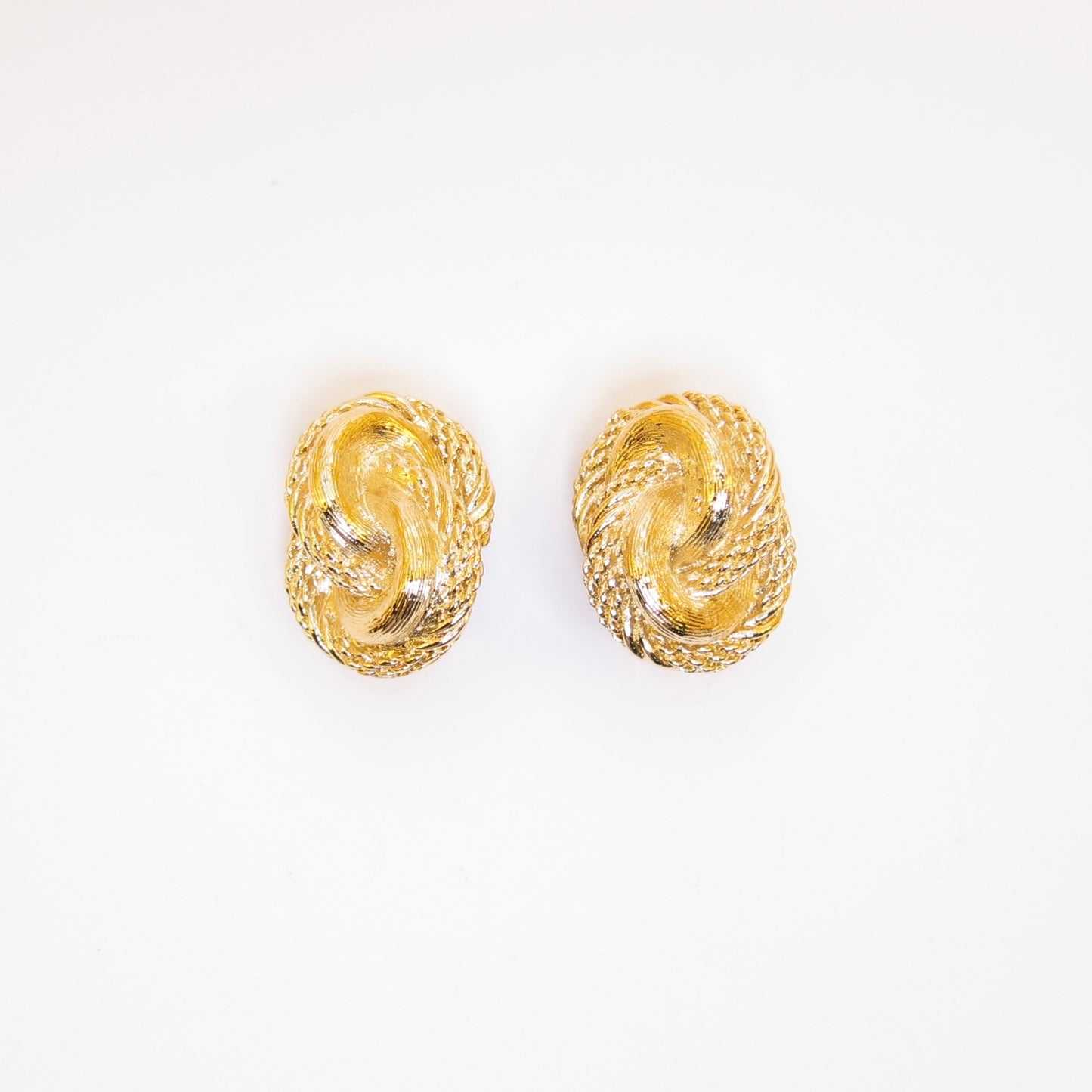 Christian Dior Vintage Twisted Rope Golden Clip-on Earrings