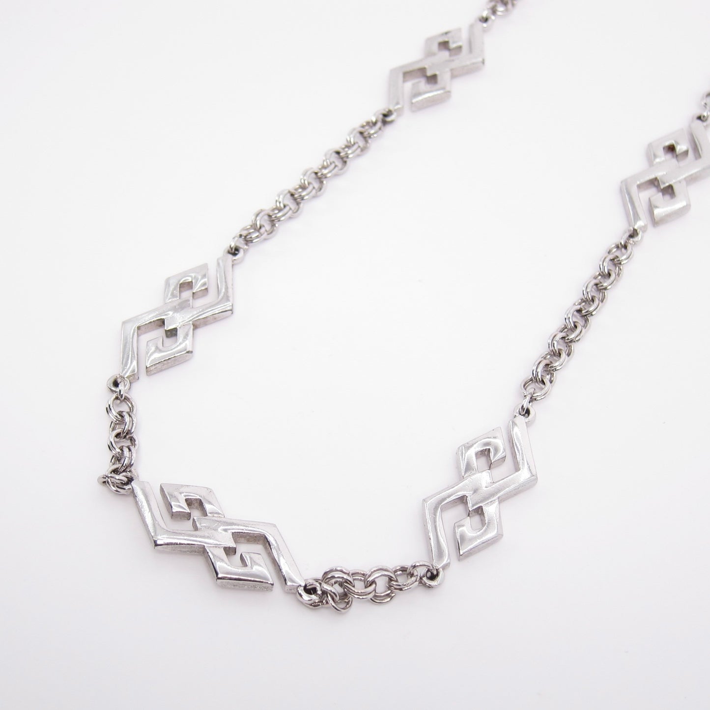 Givenchy Vintage GG Logo Silver Long Necklace