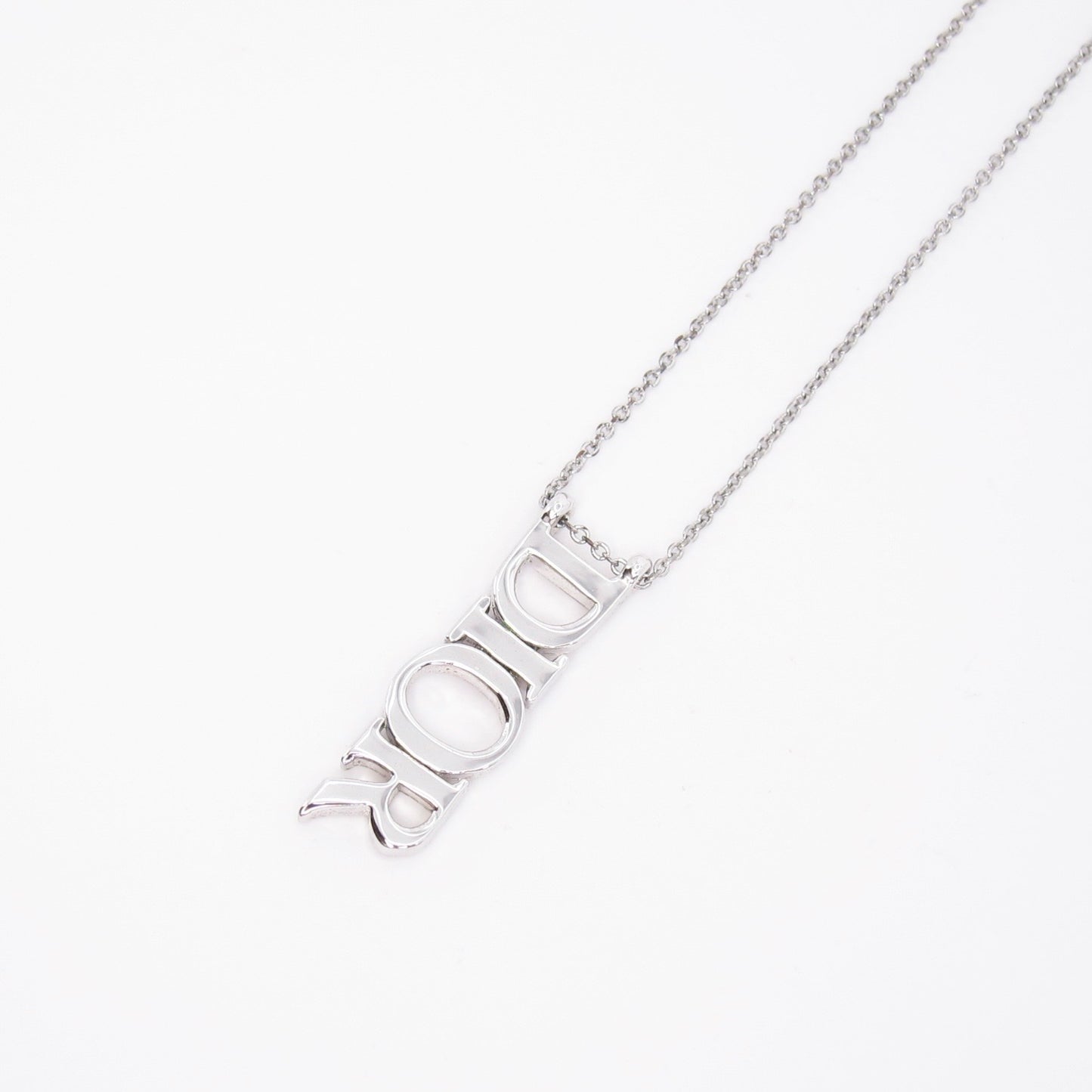 Christian Dior Vintage Dior Logo Silver Necklace