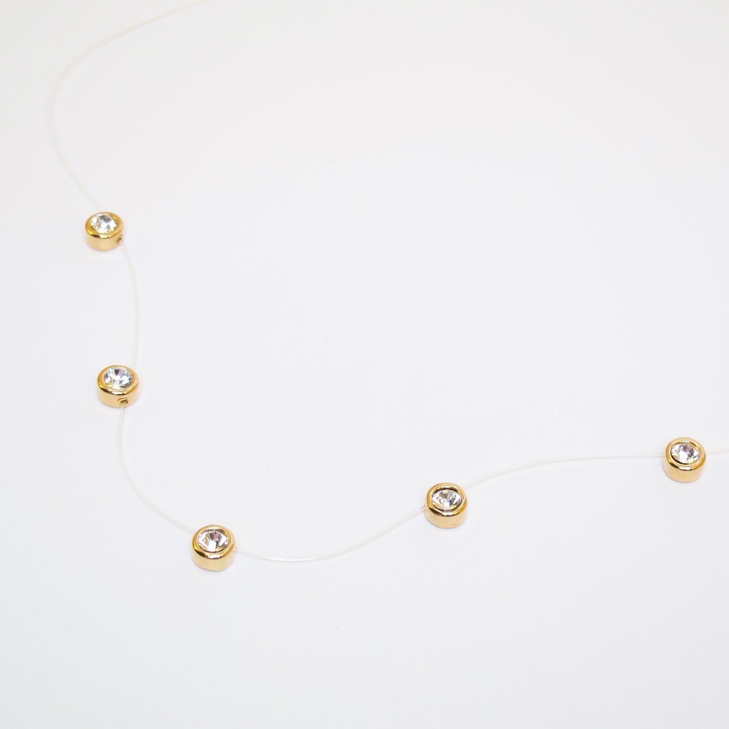 Monet Vintage Golden Bezel Rhinestone Necklace