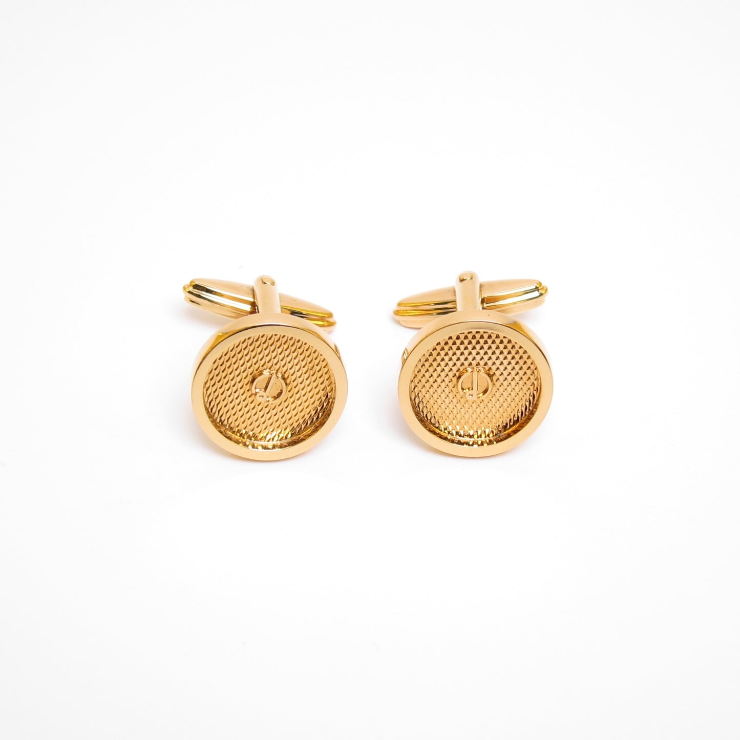 Dunhill Vintage D Logo Round Shaped Golden Cufflinks
