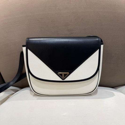 Yves Saint Laurent Vintage Cassandra Monochrome Shoulder Bag