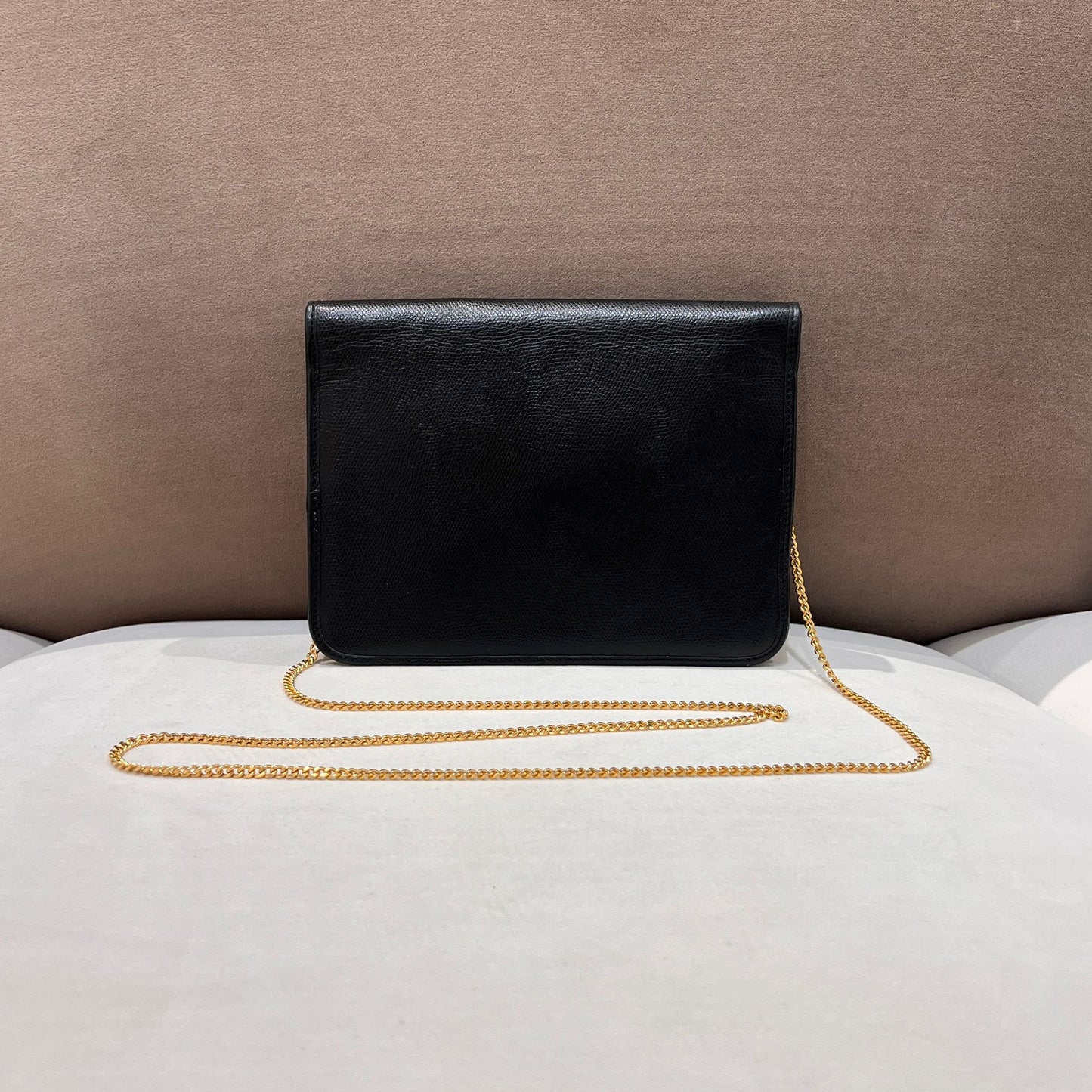 Christian Dior Vintage Black Leather Push-Lock Mini Shoulder Bag