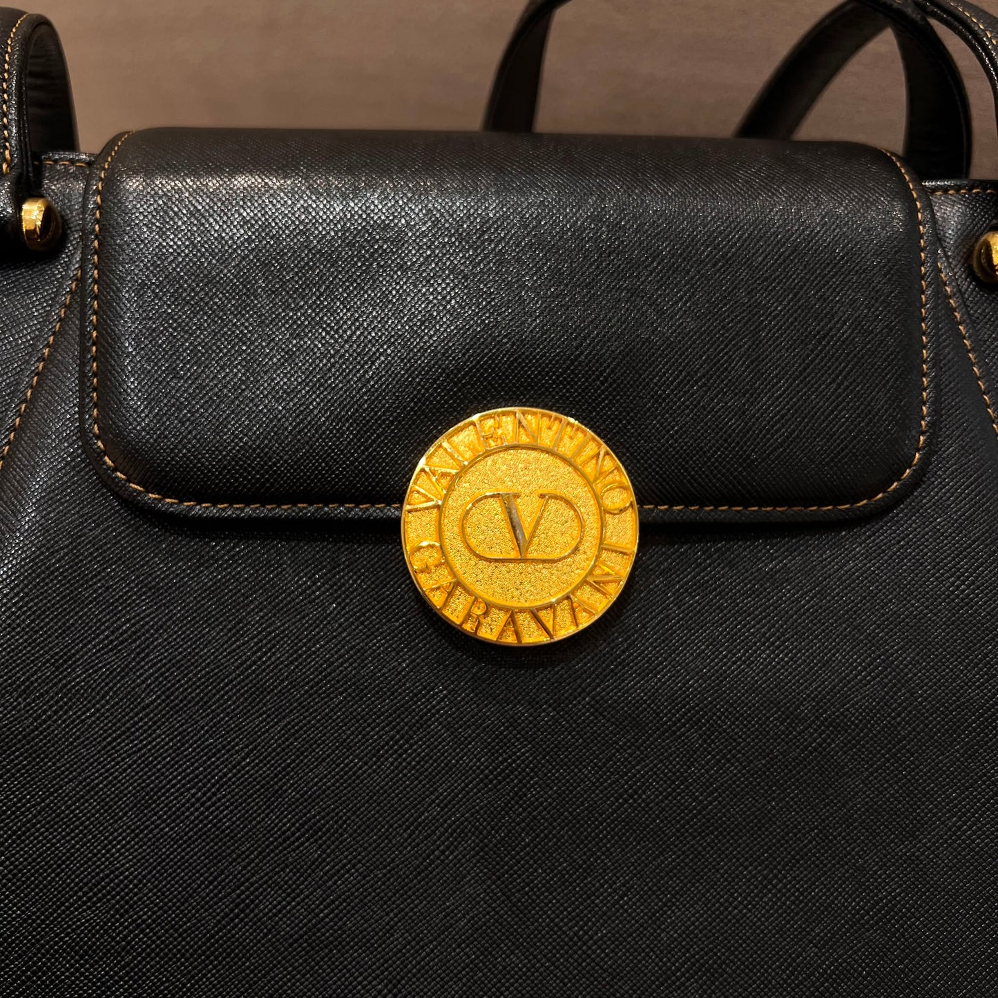 Valentino Garavani Black Leather Tote Bag