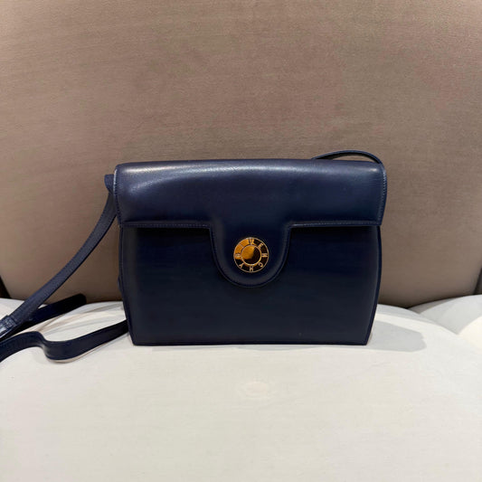 Givenchy Vintage Navy Leather Shoulder Bag
