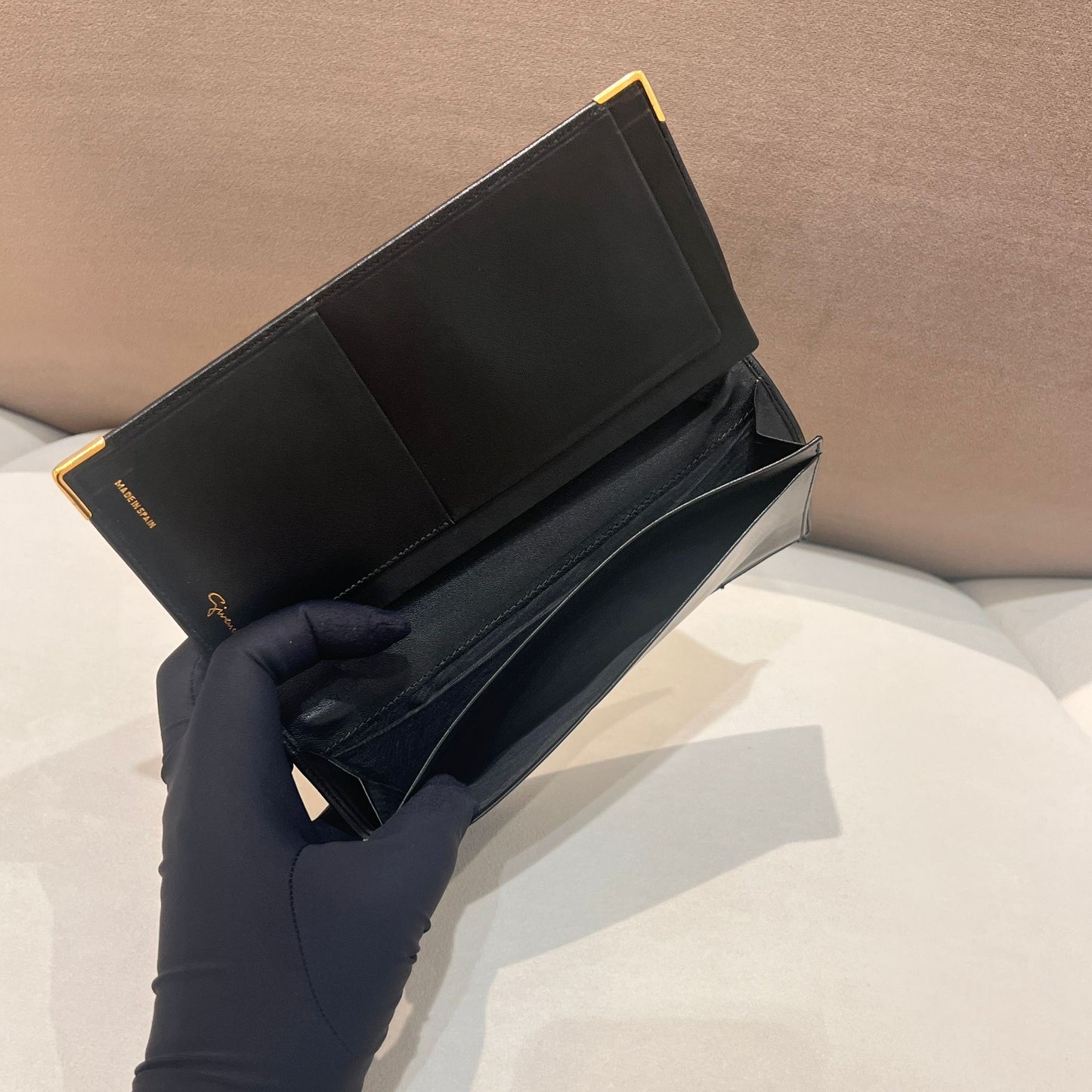 Givenchy Vintage 4G Logo Black Leather Long Wallet