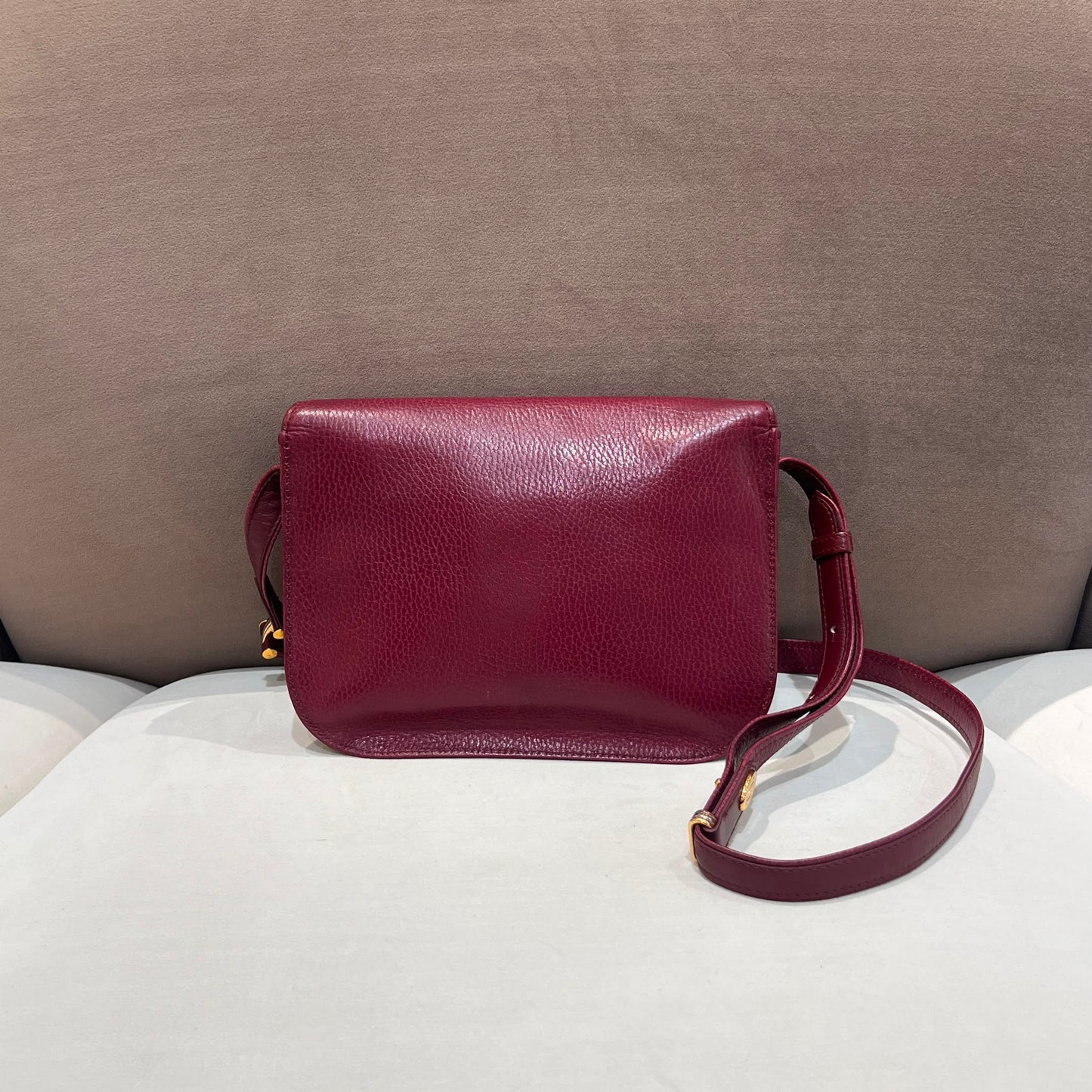 Cartier Vintage Bordeaux Leather Shoulder Bag