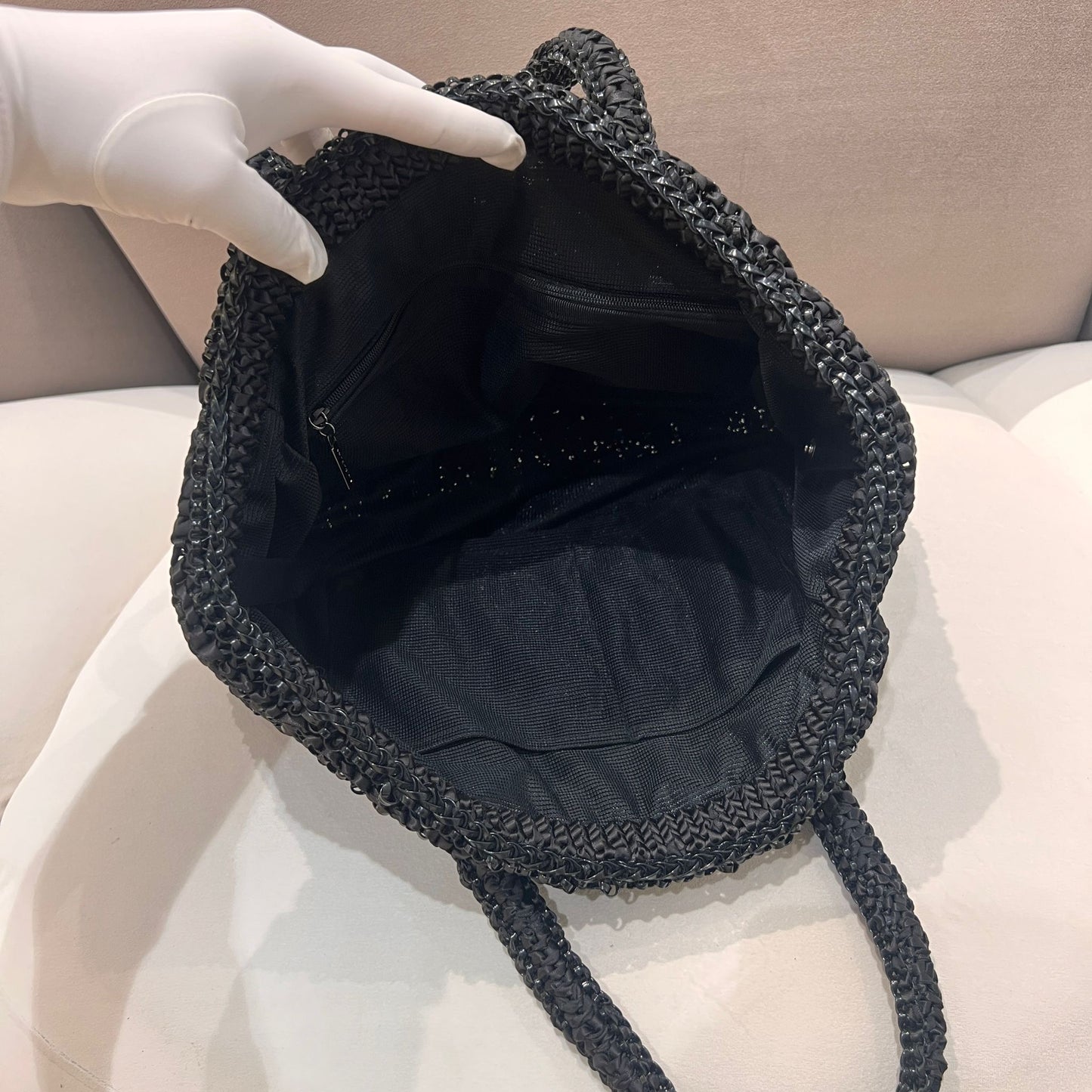 Anteprima Vintage Black Wire Knit Tote Bag