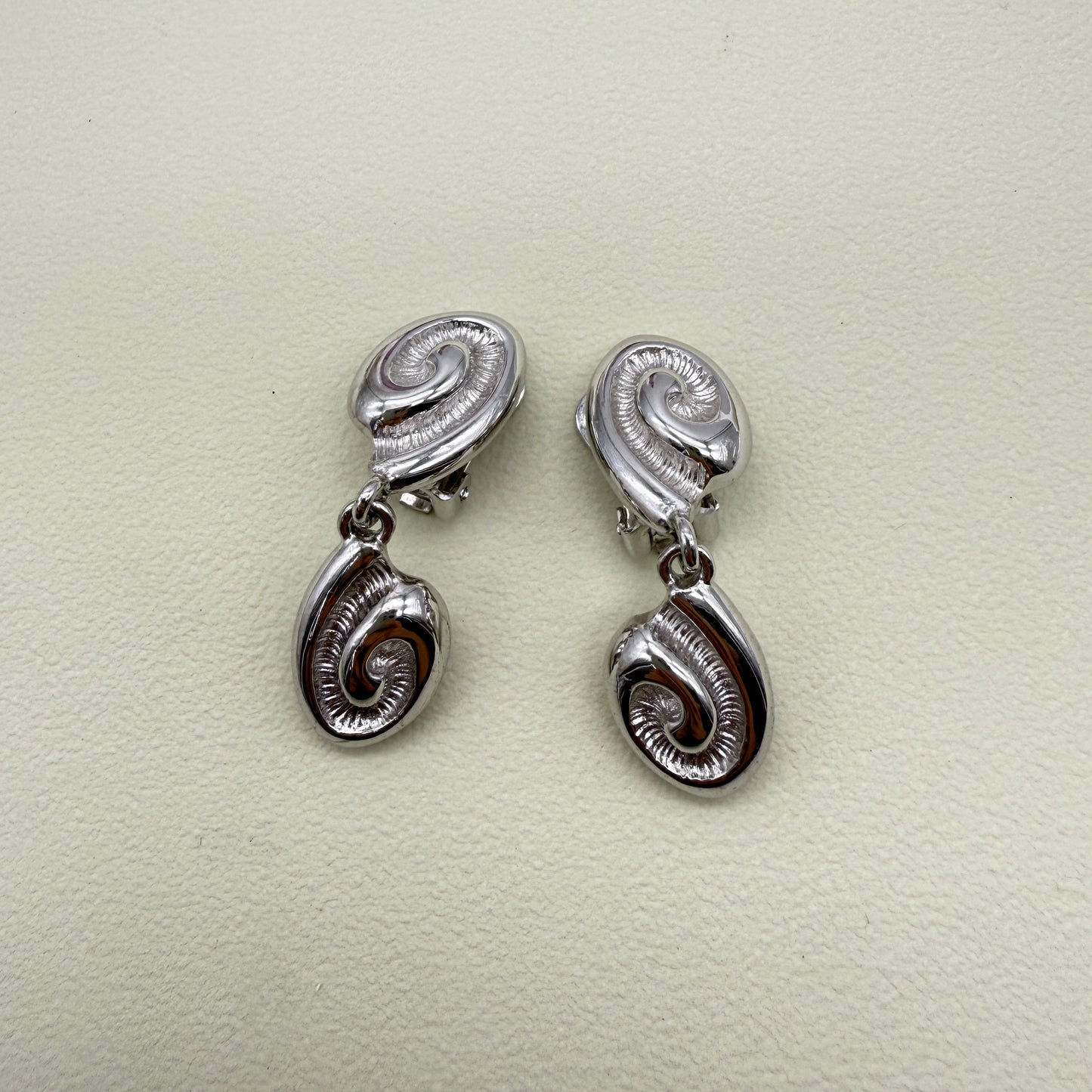 Givenchy Vintage Stylish Silver Clip-on Earrings