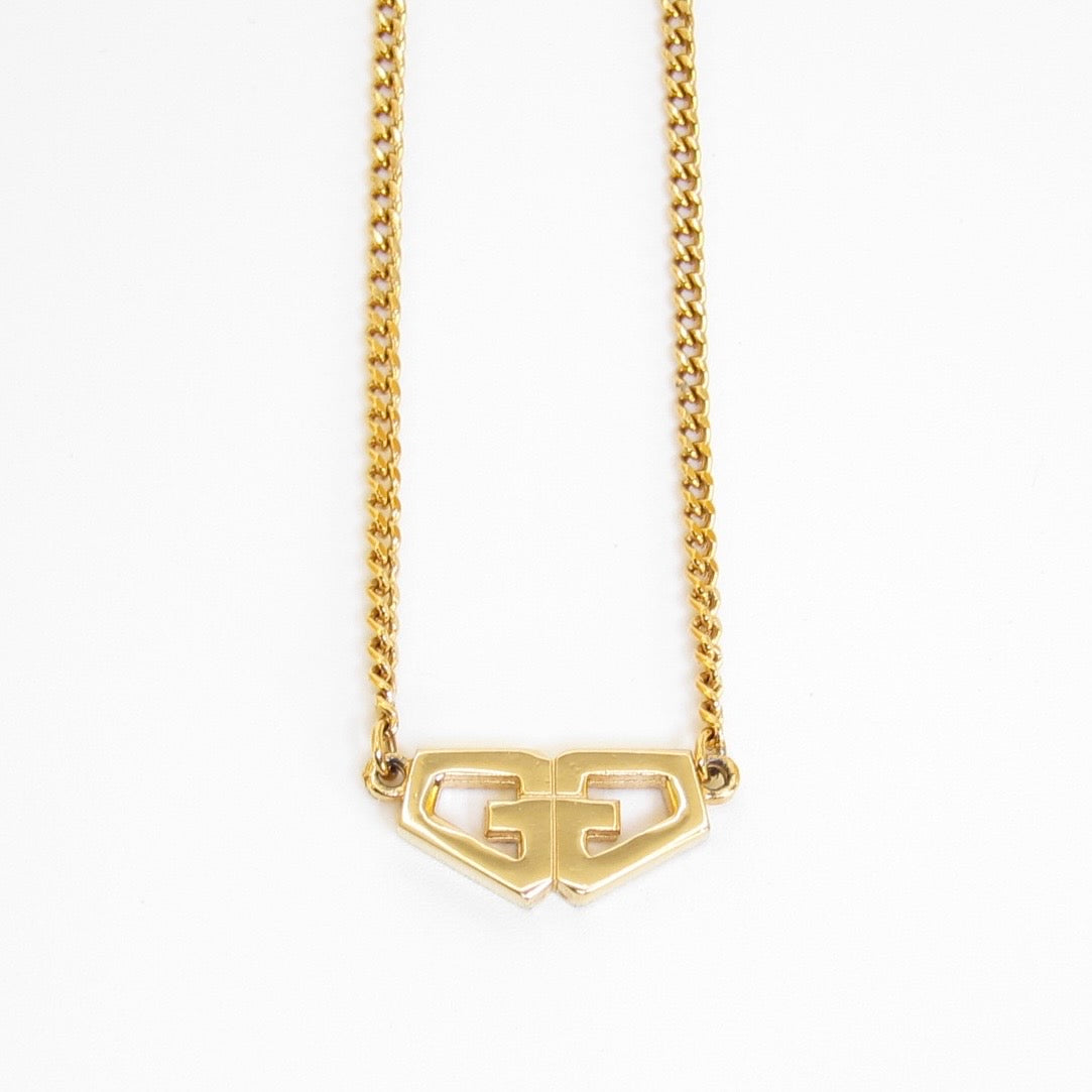 Givenchy Vintage GG Logo Golden Necklace