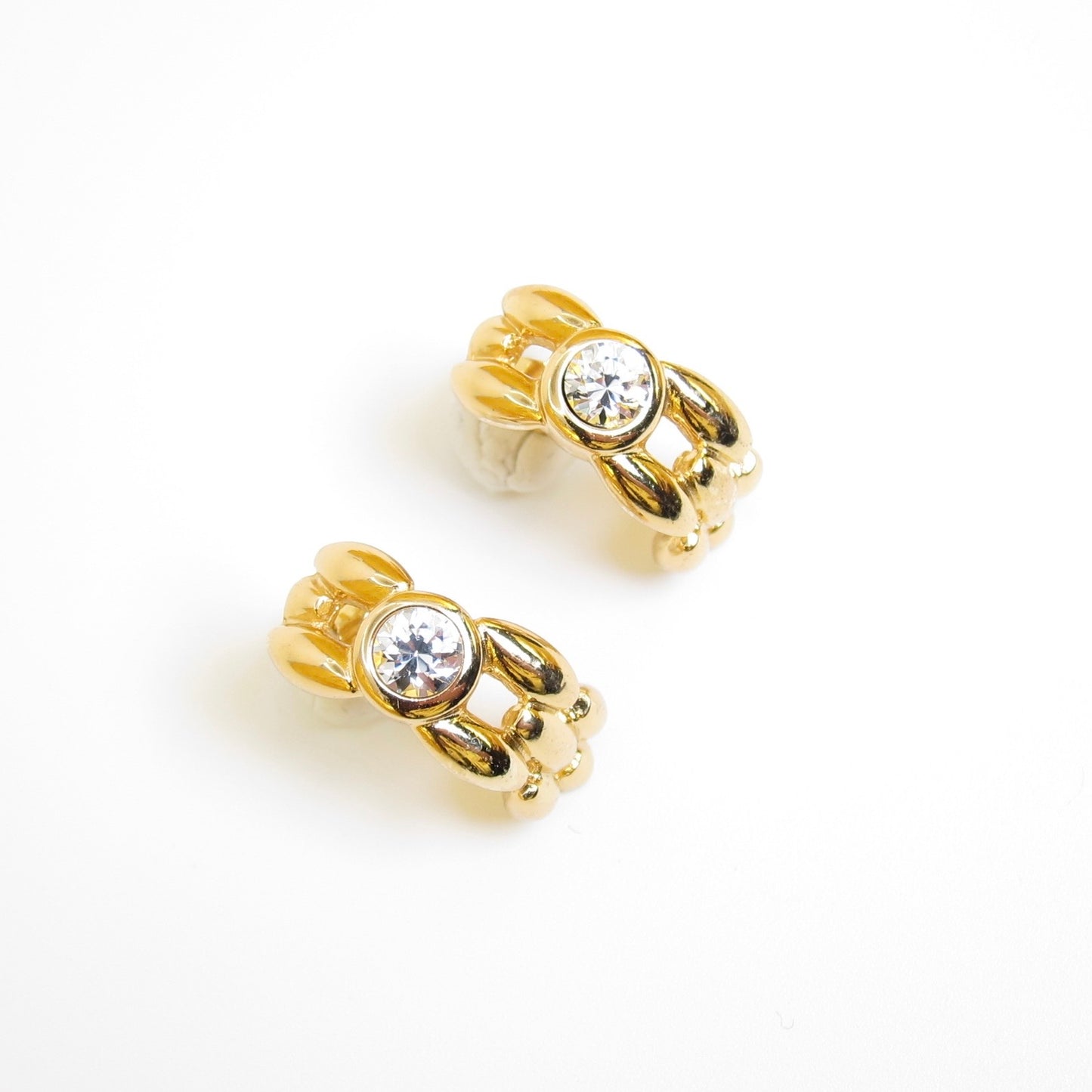 Christian Dior Vintage Crystal Link Earrings