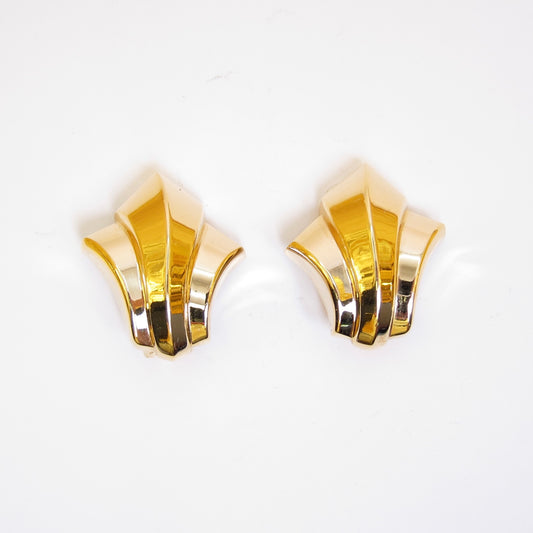 Christian Dior Vintage Stylish Golden Clip-on Earrings