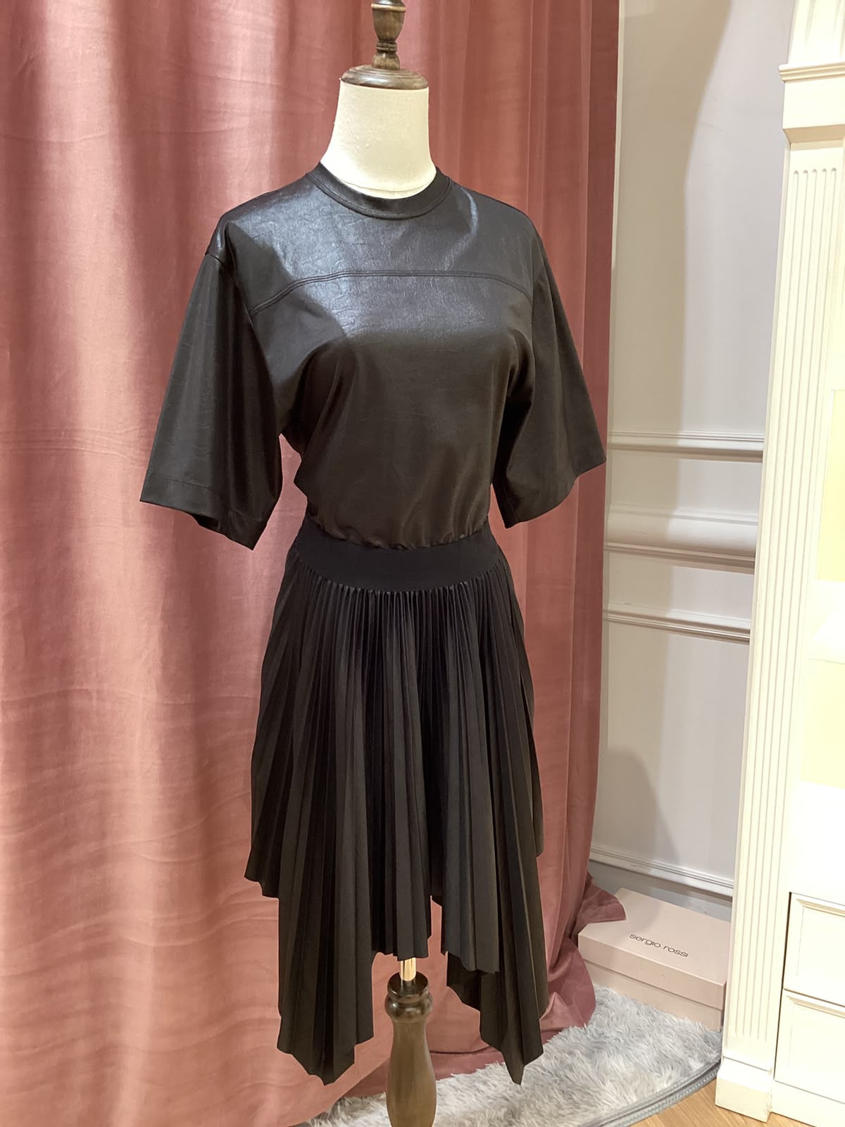 Givenchy Vintage Black Cotton Short Sleeve Dress