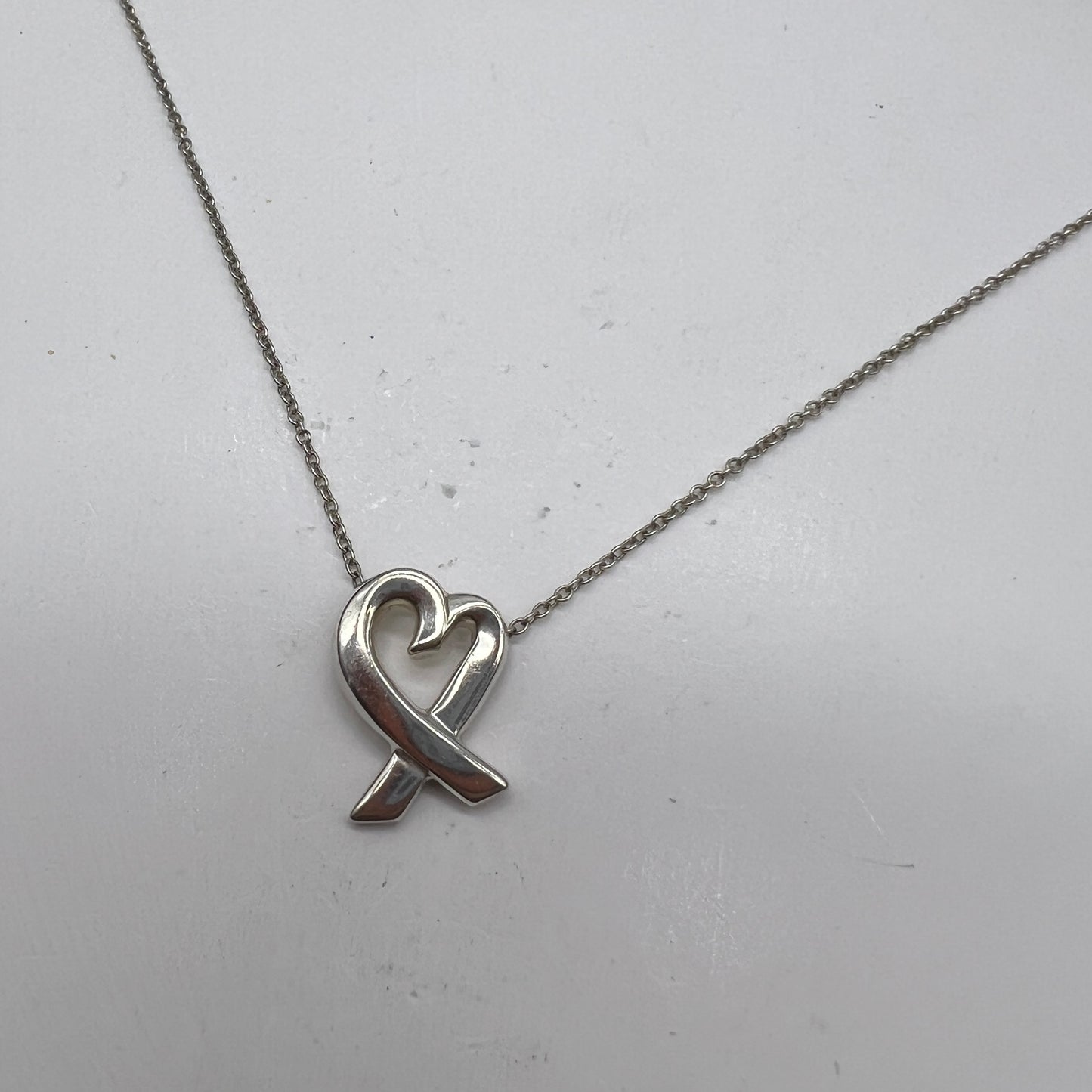 Tiffany Vintage Loving Heart 025 Silver Necklace