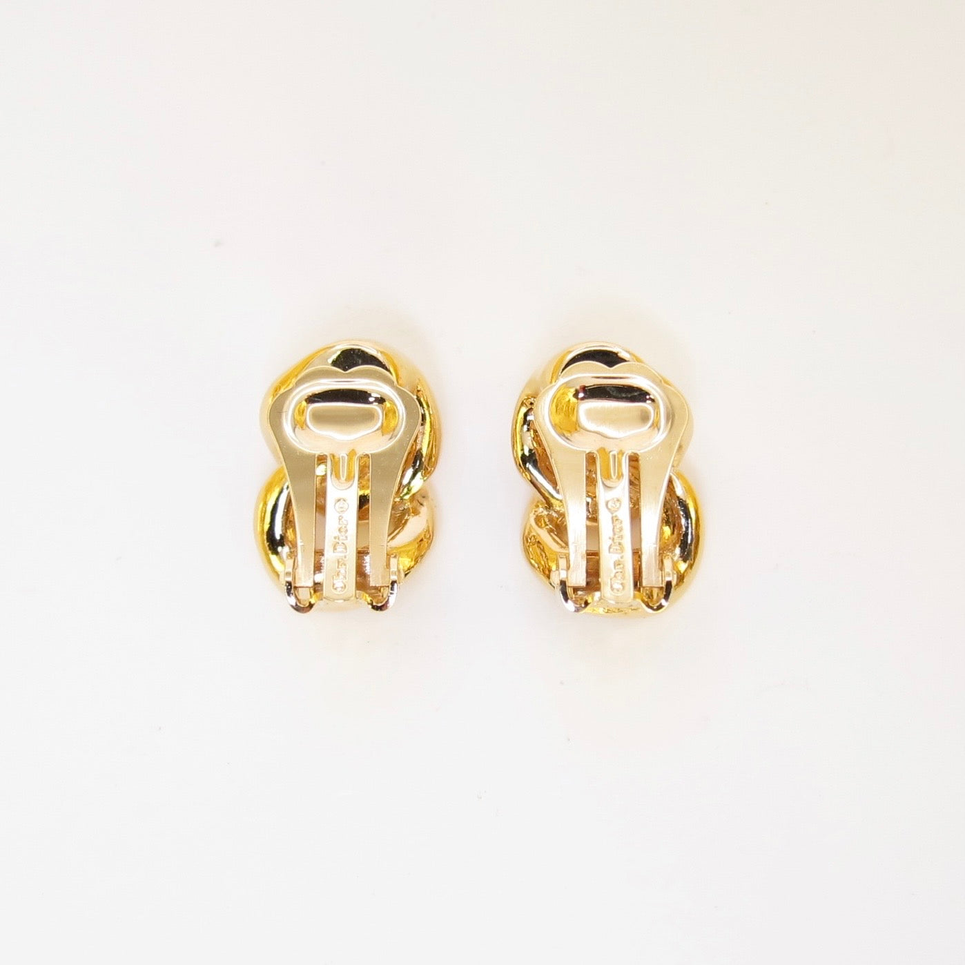 Christian Dior Vintage Link Golden Clip-on Earrings