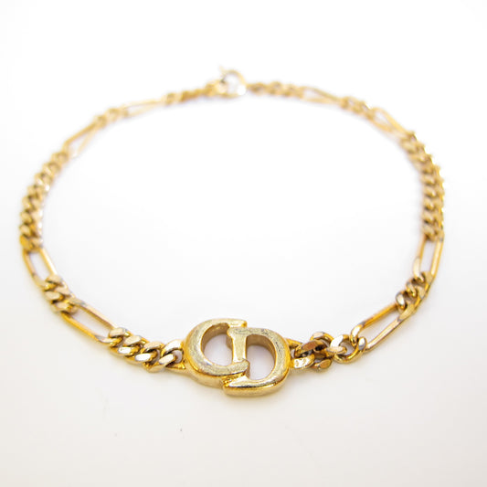 Christian Dior Vintage CD Logo Golden Bracelet