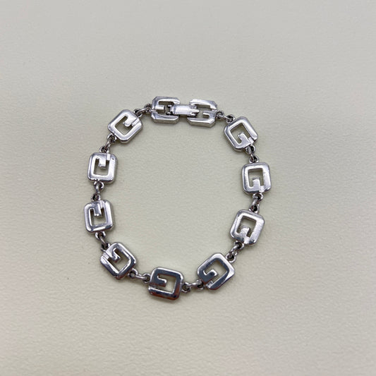 Givenchy Vintage G Logo Silver Bracelet