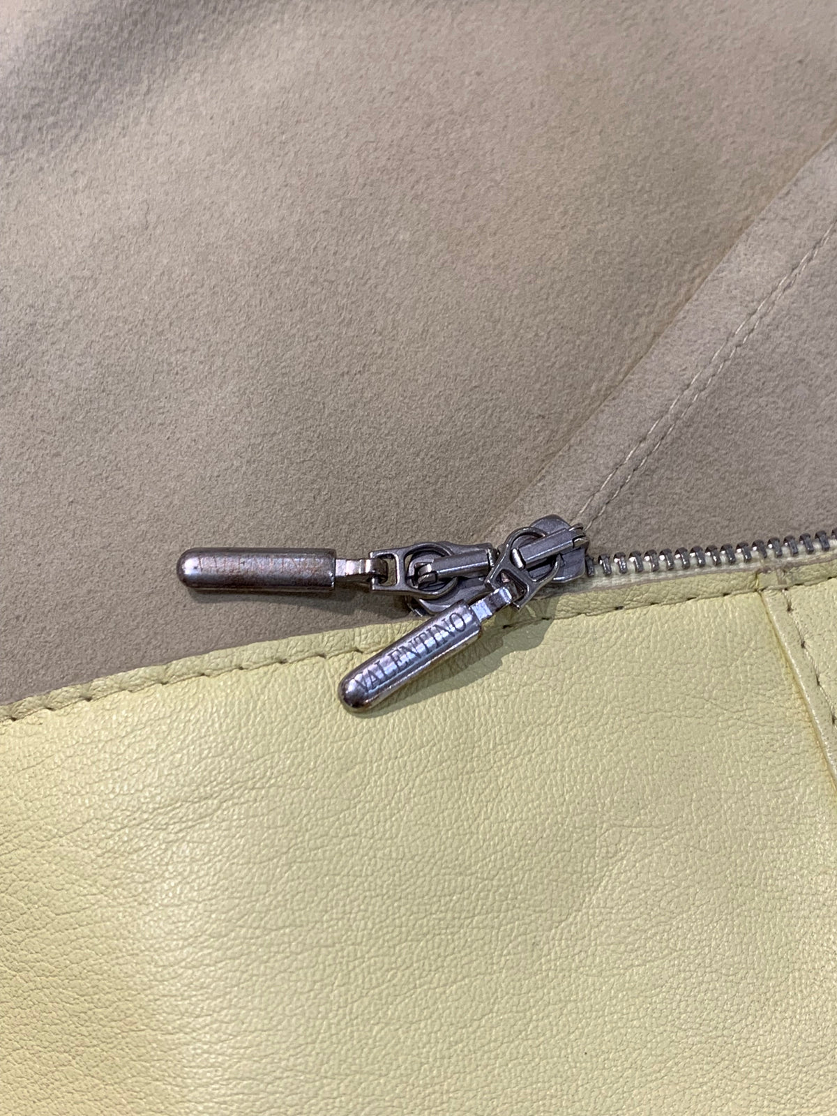 Valentino Miss V Vintage Lemon Yellow Leather Cropped Jacket Size 38