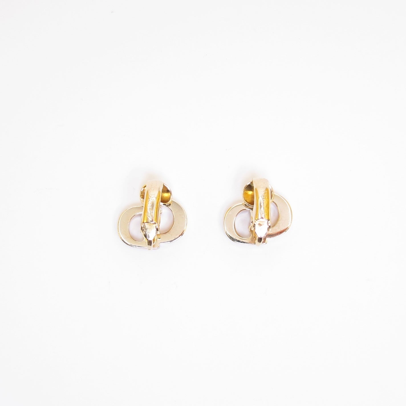 Christian Dior Vintage CD Logo Golden Clip-on Earrings