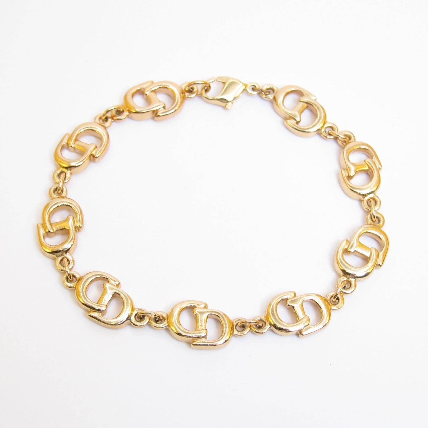 Christian Dior Vintage CD Logo Golden Bracelet