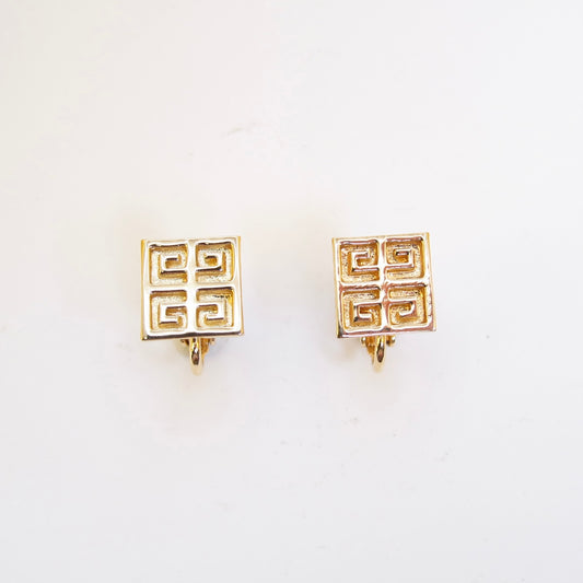 Givenchy Vintage 4G Logo Golden Clip-on Earrings