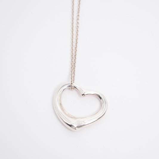 Tiffany Vintage Open Heart 925 Silver Necklace
