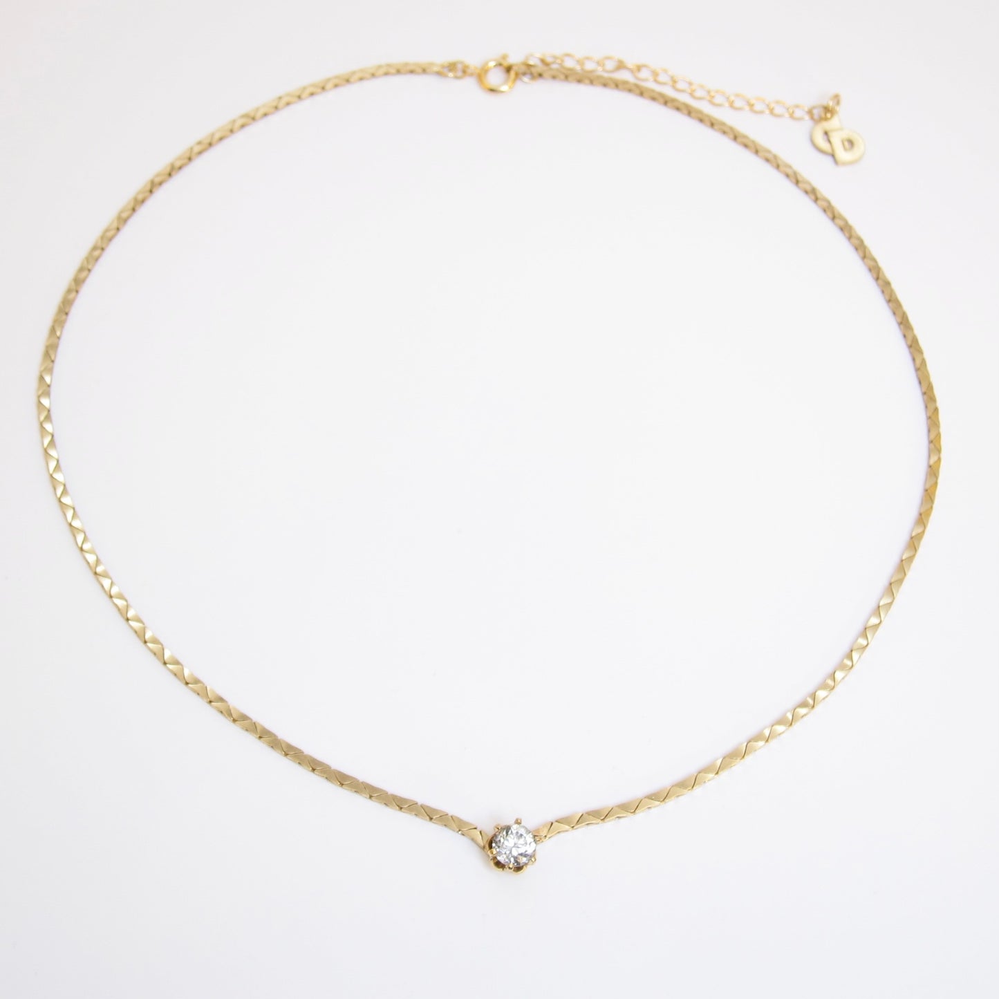Christian Dior Vintage Rhinestone Motif Golden Necklace