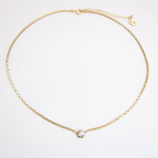 Christian Dior Vintage Rhinestone Motif Golden Necklace