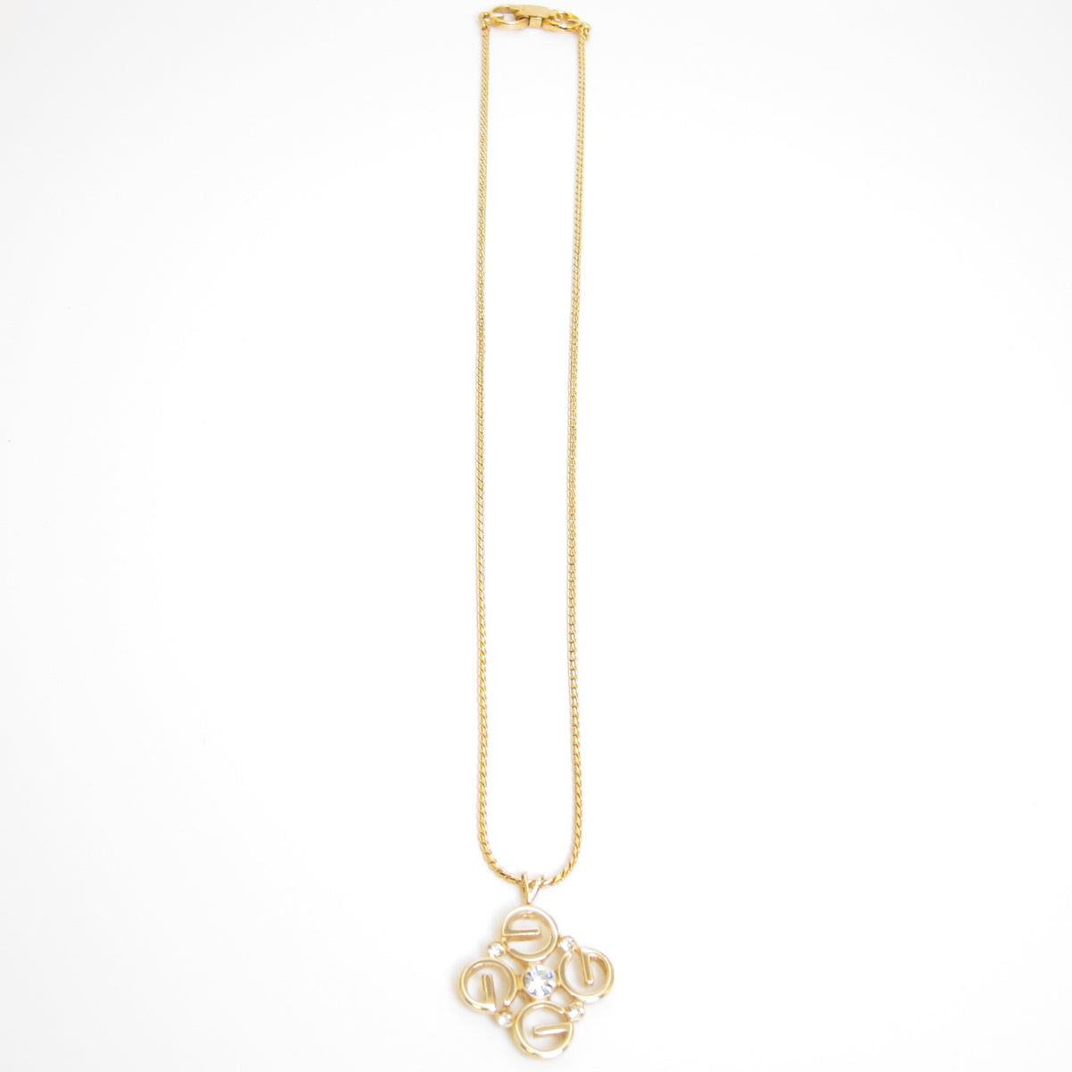 Givenchy Vintage Crystal 4G Pendant Necklace