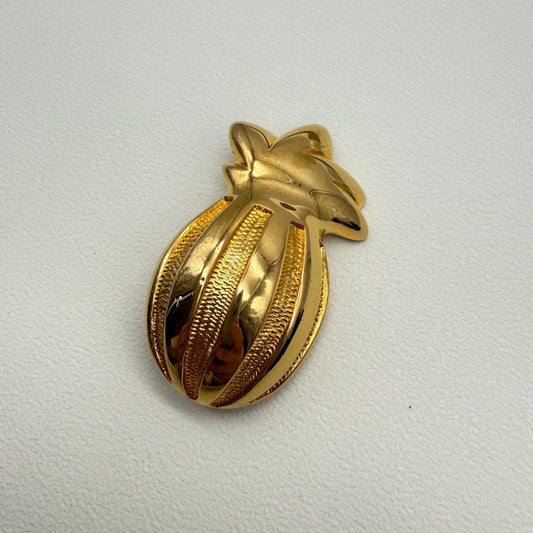 Celine Vintage Pineapple Motif Golden Brooch