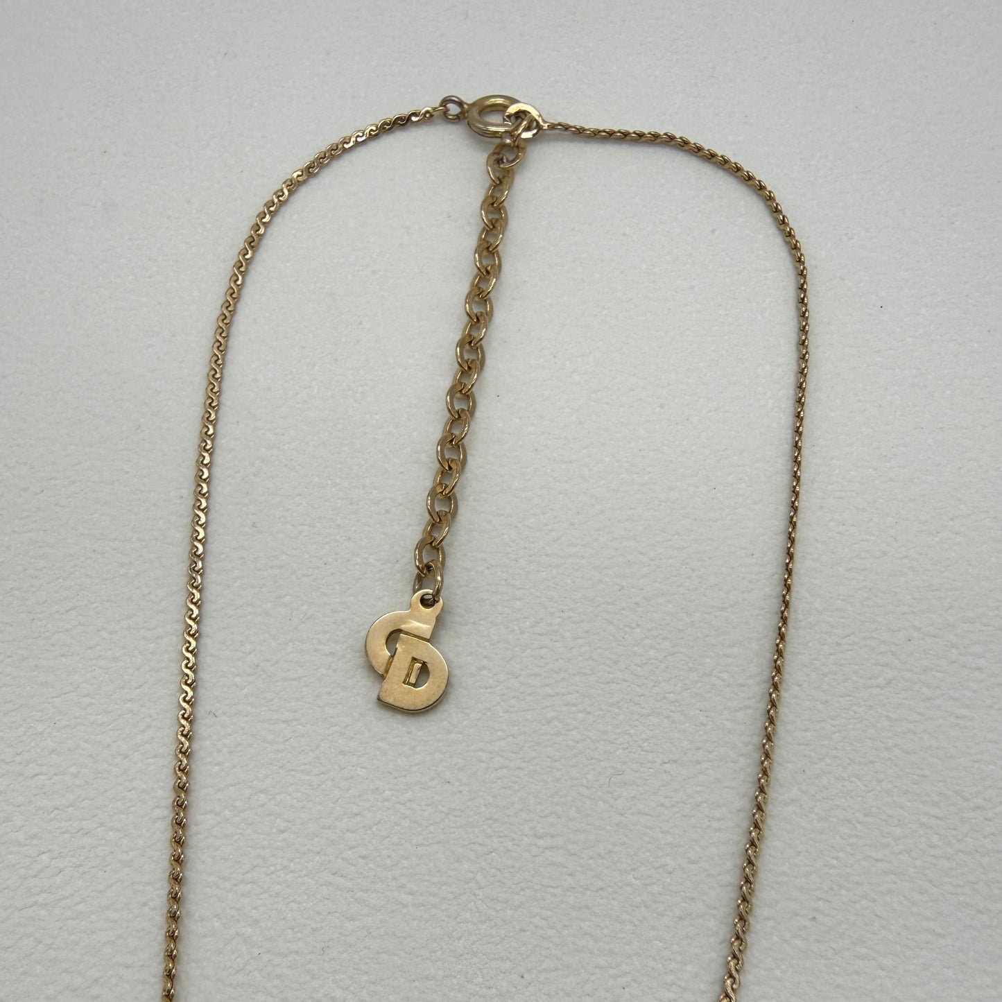 Christian Dior Vintage CD Logo Golden Necklace