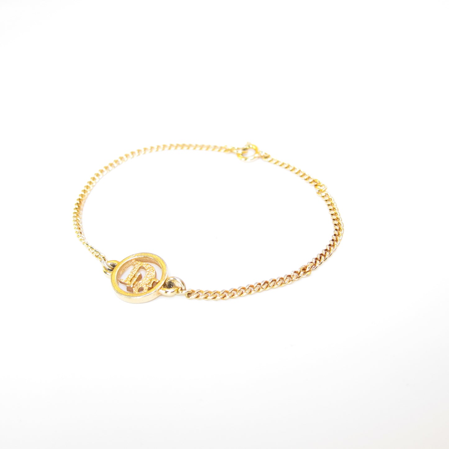 Christian Dior Vintage Dior Logo in Circle Golden Bracelet
