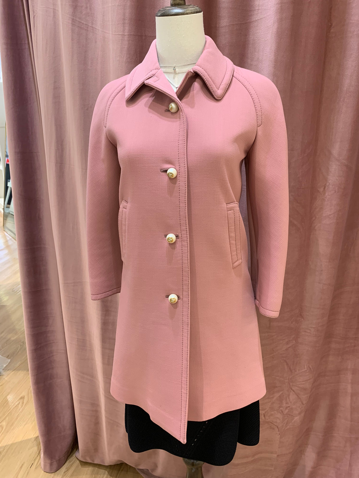 Gucci Dusty Pink Cropped Jacket With Pearl Gg Buttons