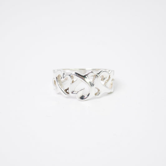 Tiffany Vintage Loving Heart 925 Silver Ring #11