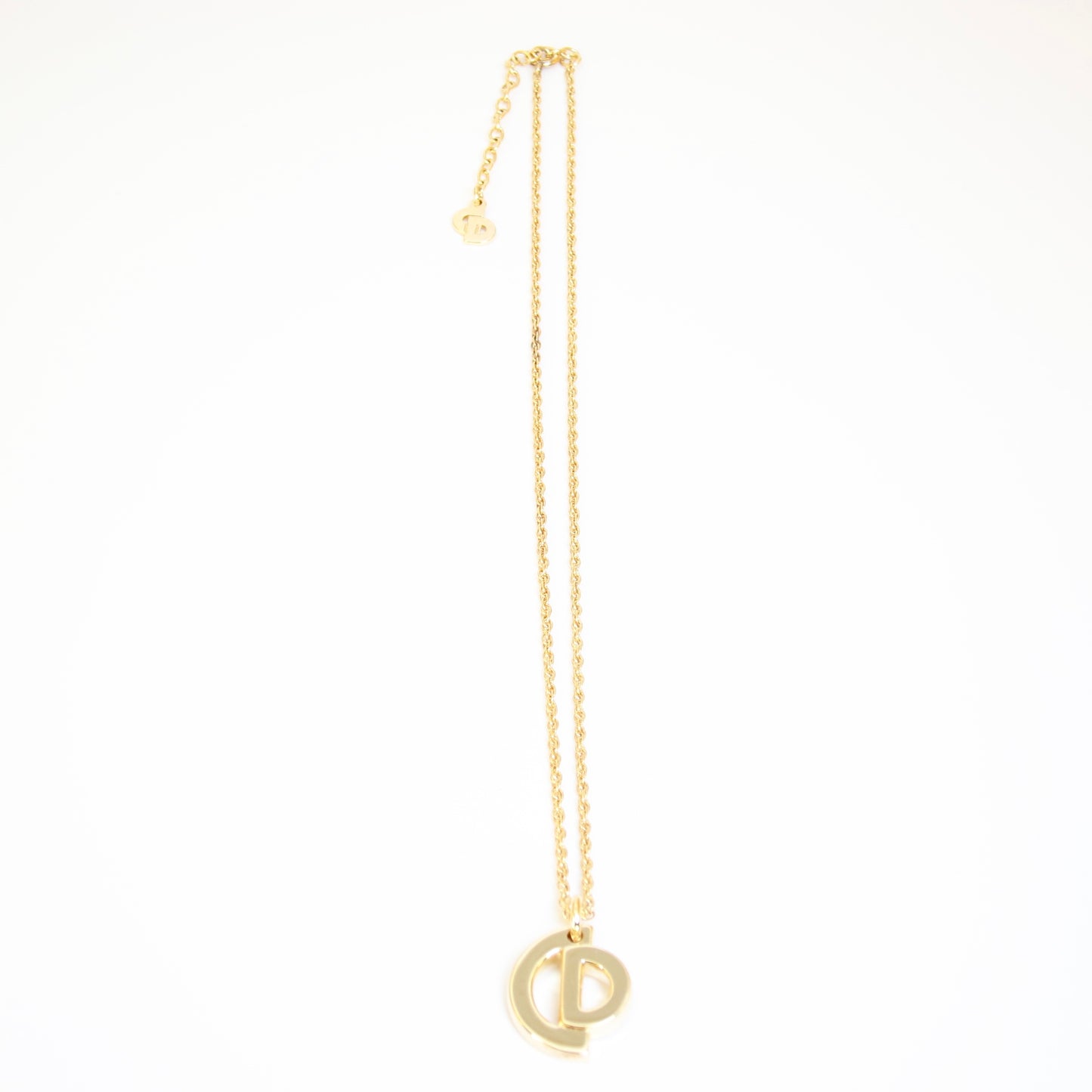 Christian Dior Vintage CD Logo Golden Necklace