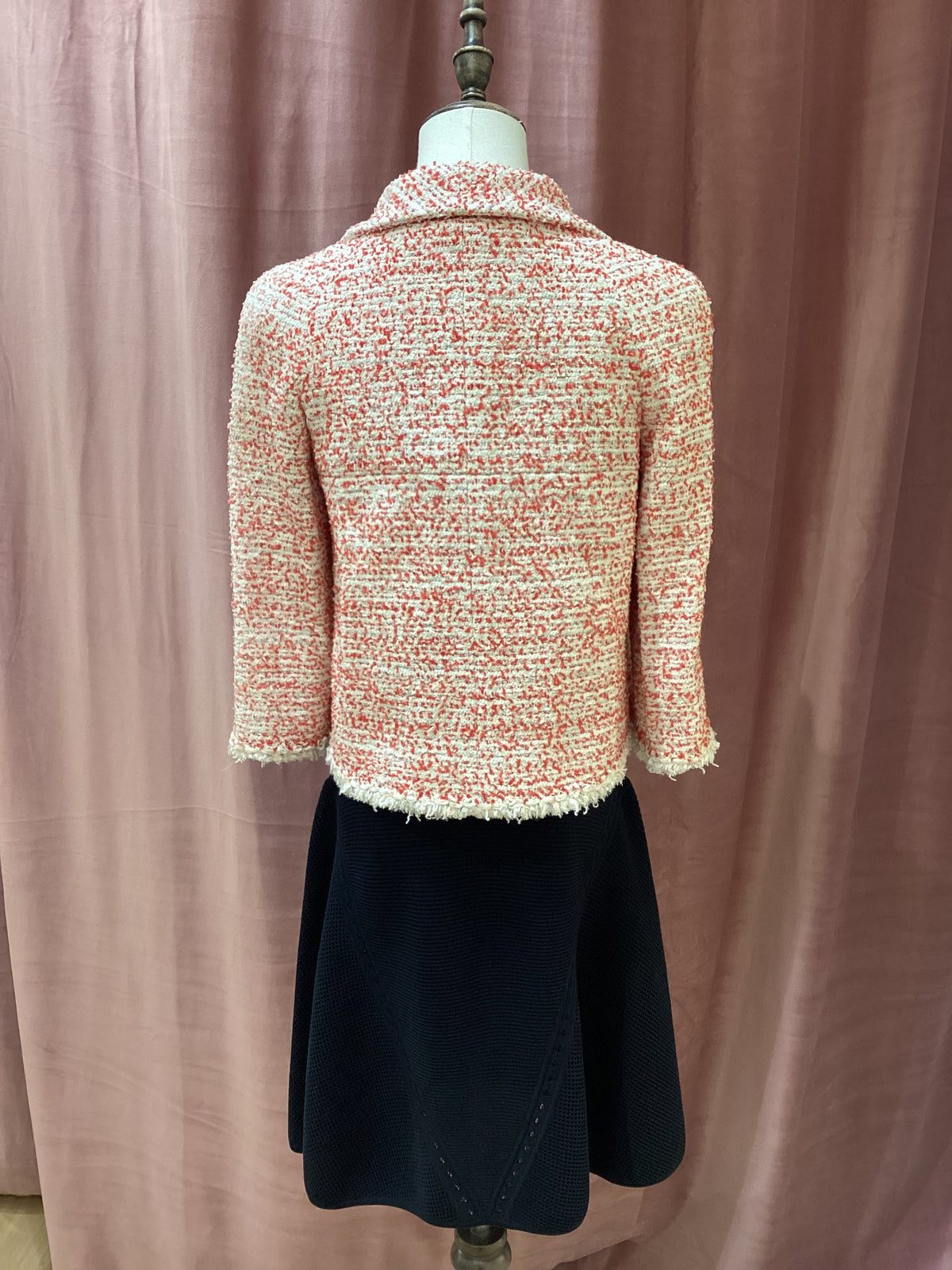 Chanel Vintage Unused Saint-Tropez Collection Red Pink Tweed Knit Jacket