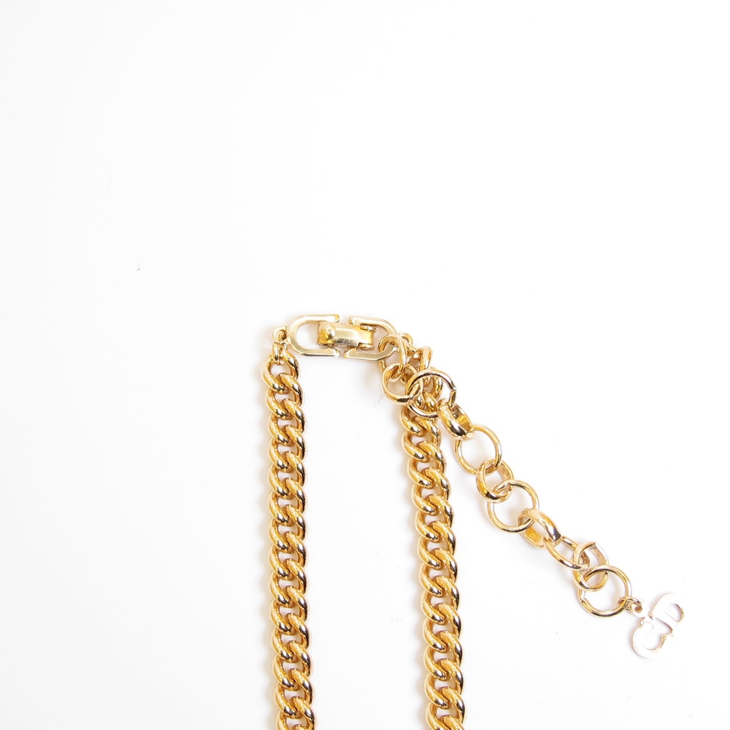 Christian Dior Vintage Black and Rhinestone Golden Necklace