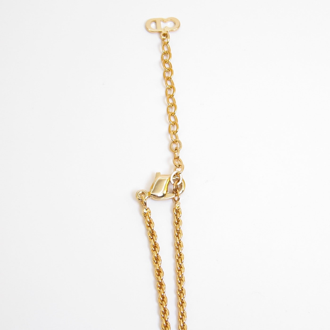 Christian Dior Vintage Dior Logo in Twist Circle Golden Necklace