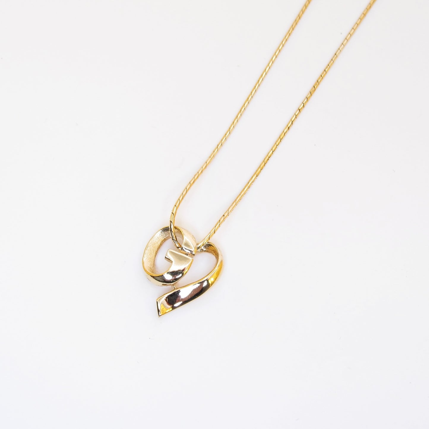Givenchy Vintage G Logo Heart Golden Necklace