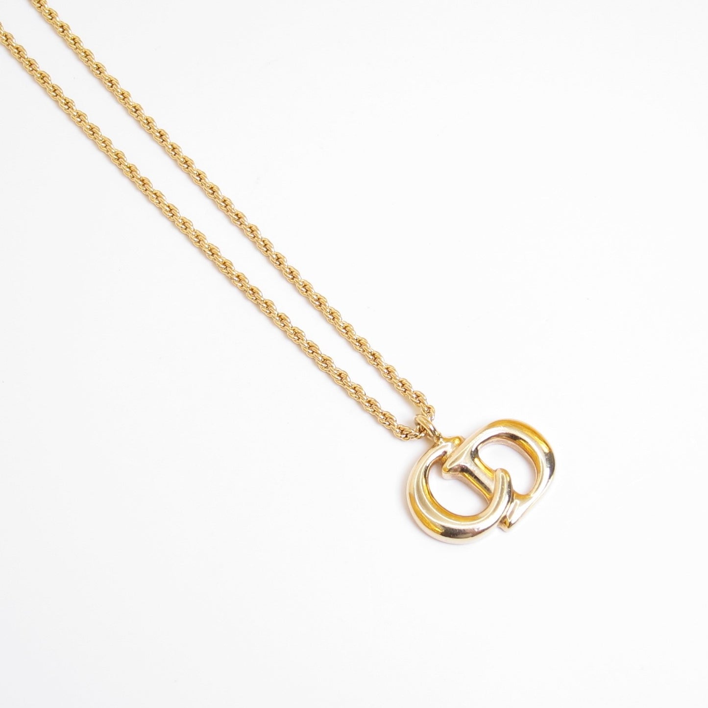 Christian Dior Vintage CD Logo Golden Necklace