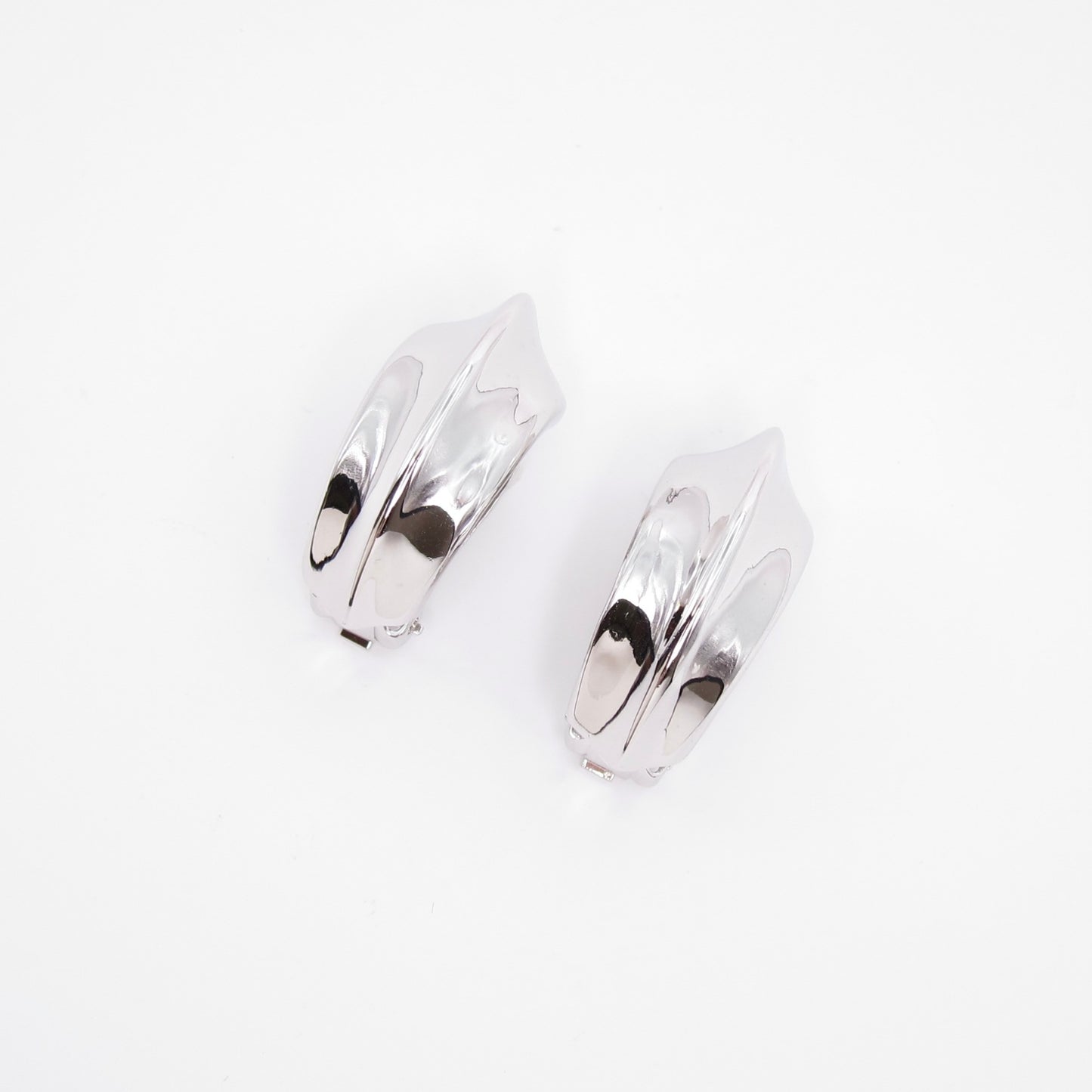 Yves Saint Laurent Vintage Stylish Silver Clip-on Earrings