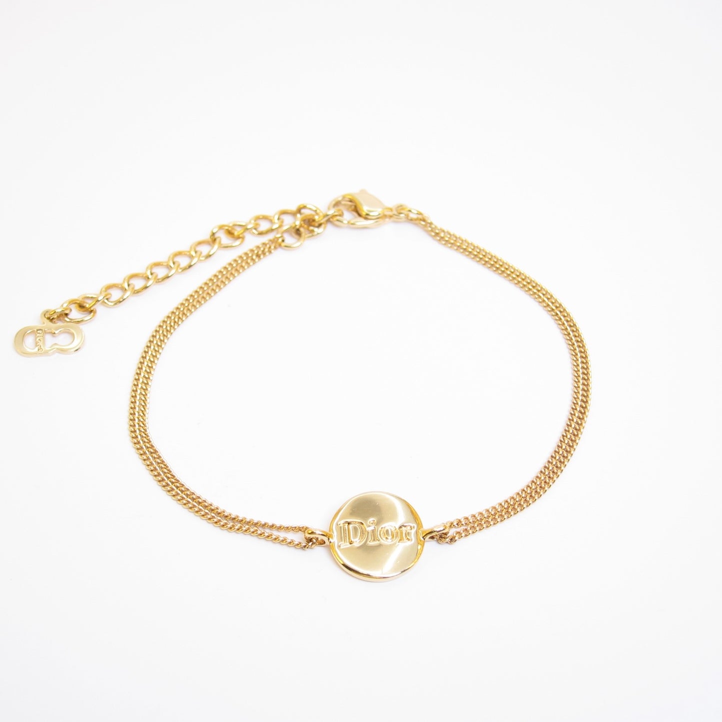 Christian Dior Vintage Dior Logo on Round Shaped Golden Bracelet