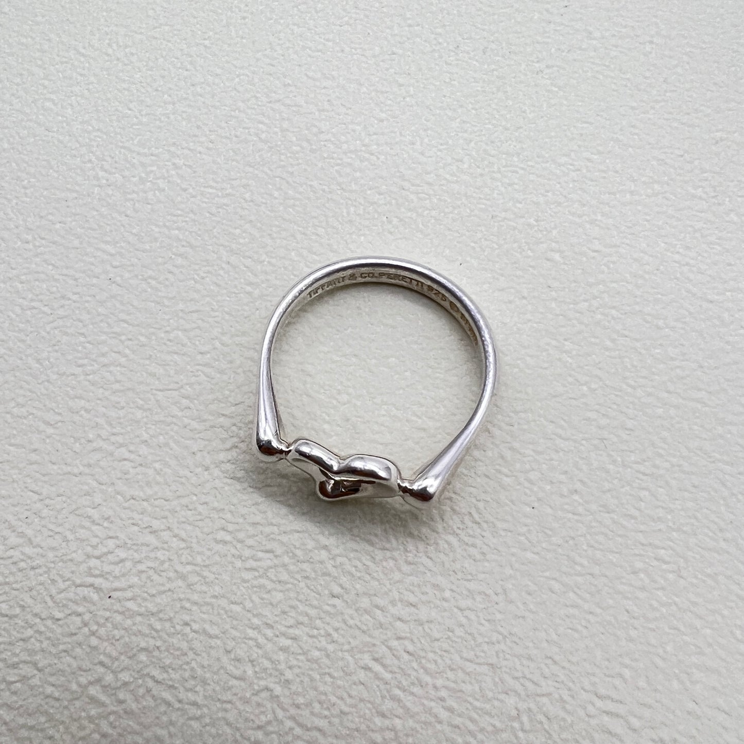 Tiffany Vintage Open Heart 925 Silver Ring #12