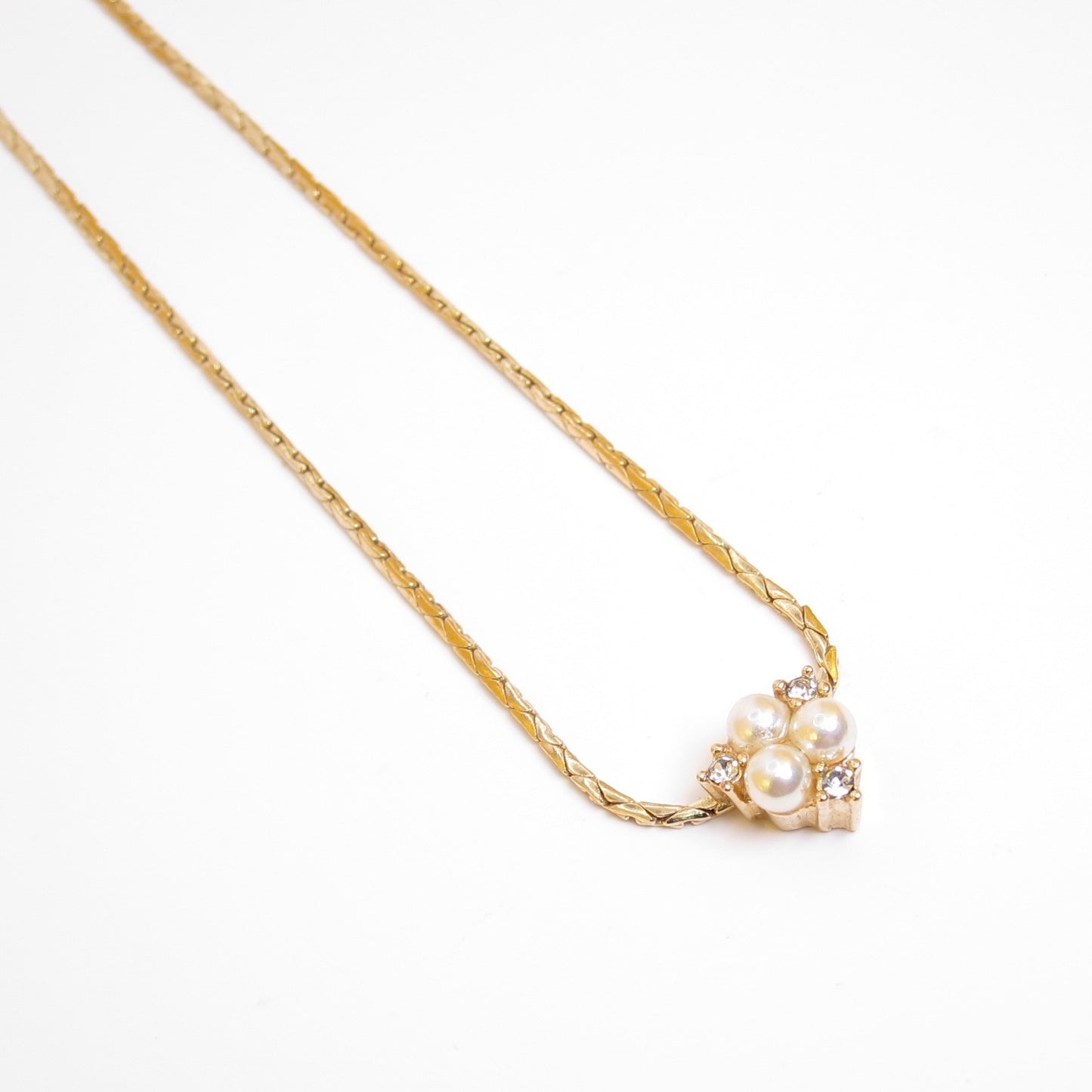 Christian Dior Vintage Pearl and Rhinestone Golden Necklace
