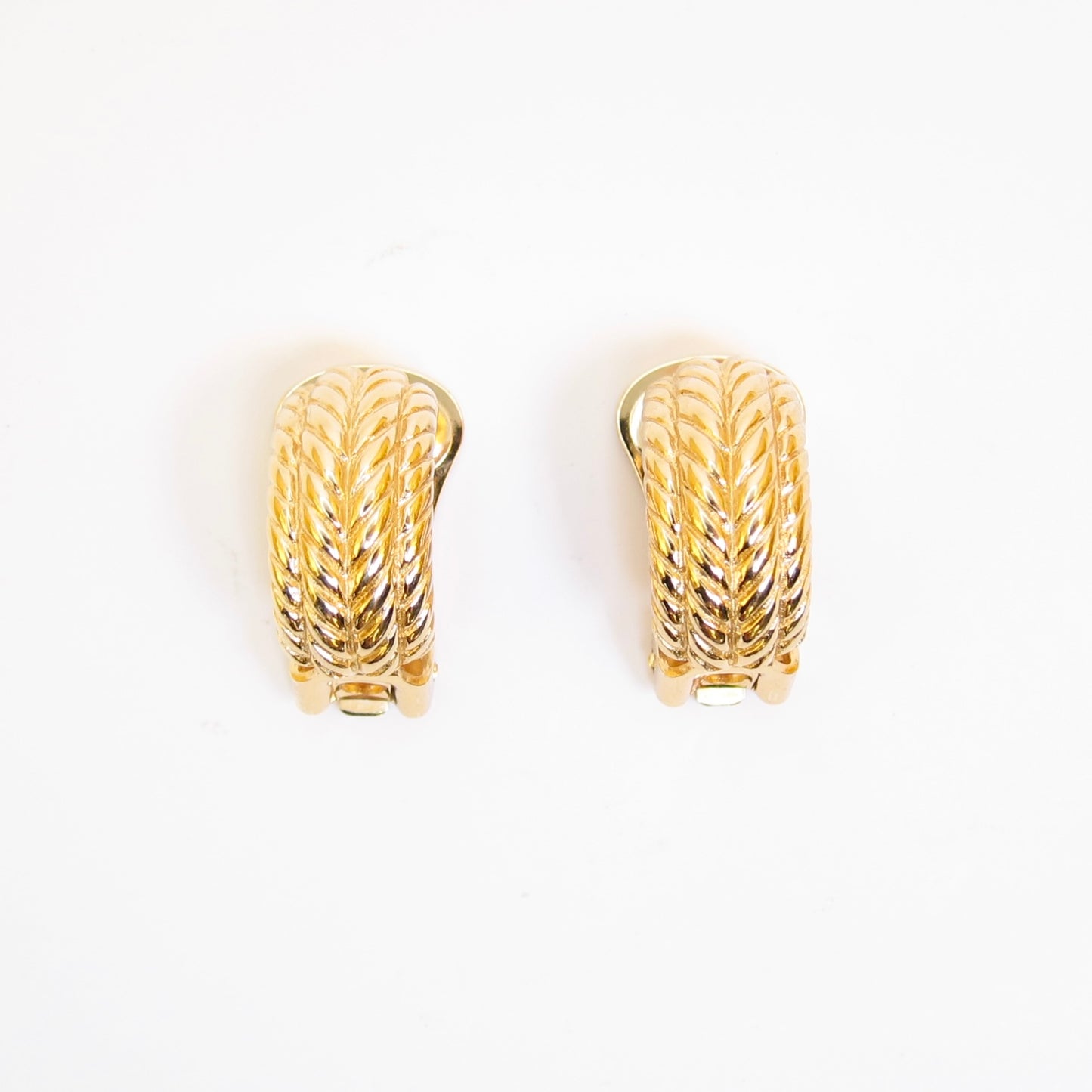 Christian Dior Vintage Stylish Golden Clip-on Earrings
