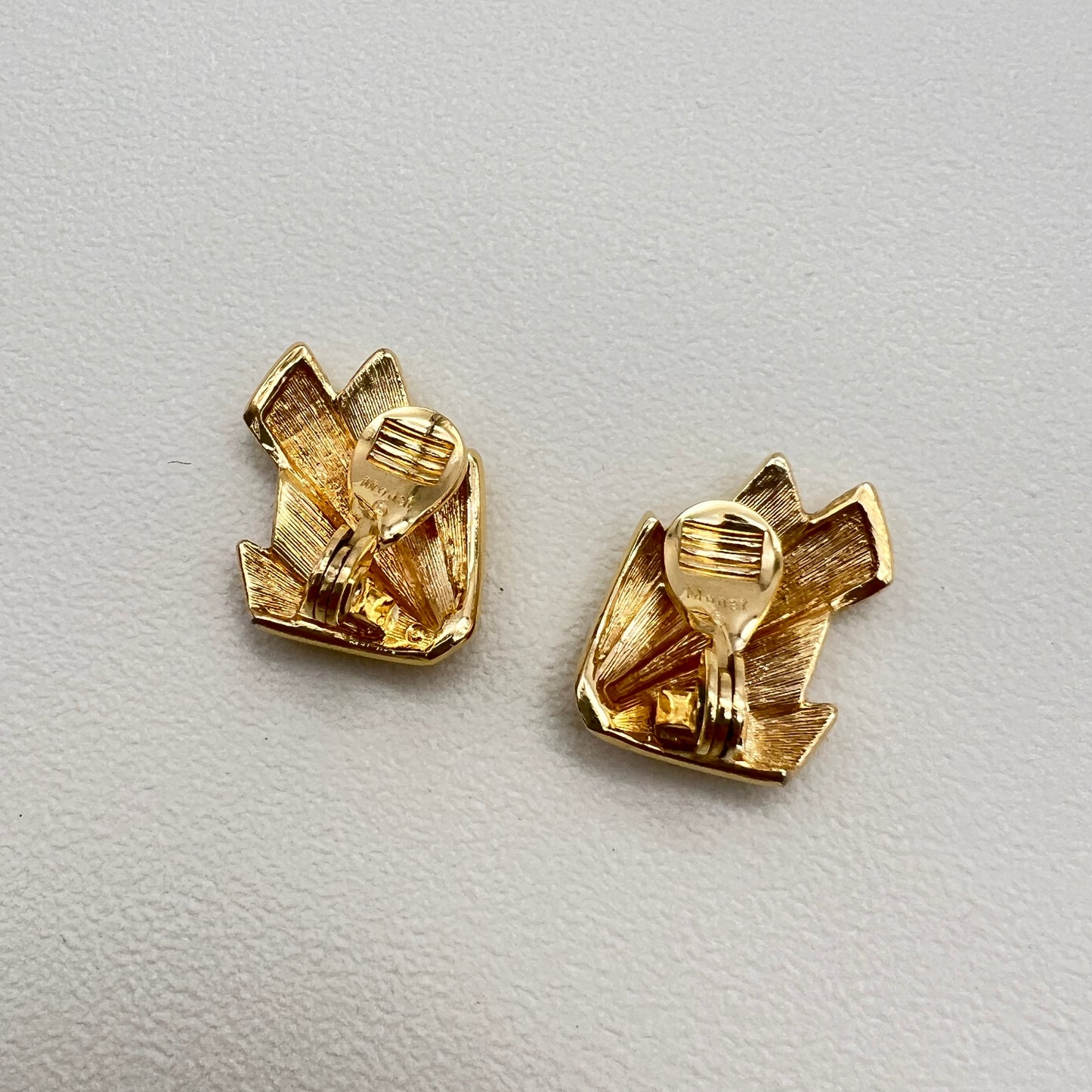 Monet Vintage Stylish Golden Clip-on Earrings