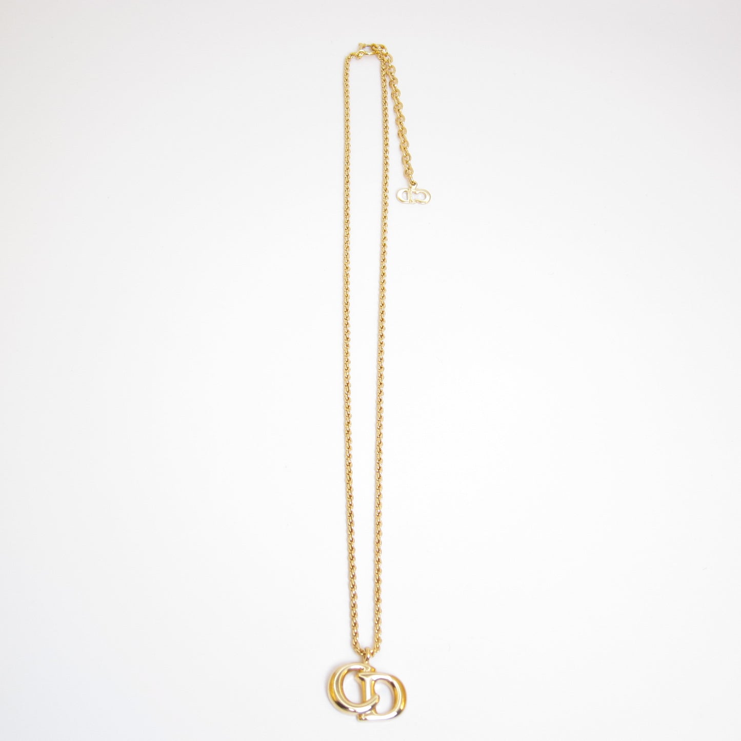 Christian Dior Vintage CD Logo Golden Necklace