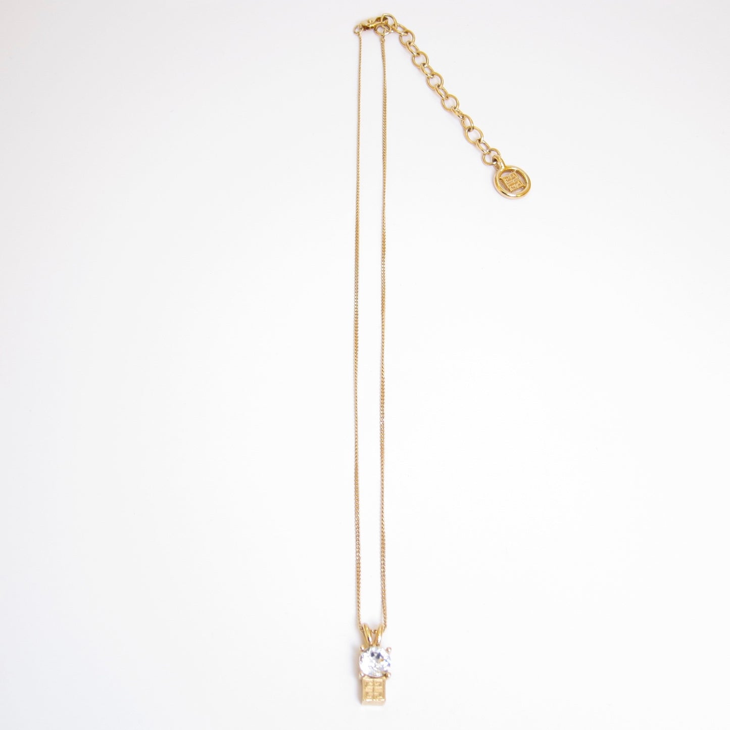 Givenchy Vintage 4G Logo and Rhinestone Golden Necklace