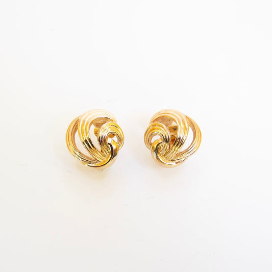 Christian Dior Vintage Stylish Golden Clip-on Earrings